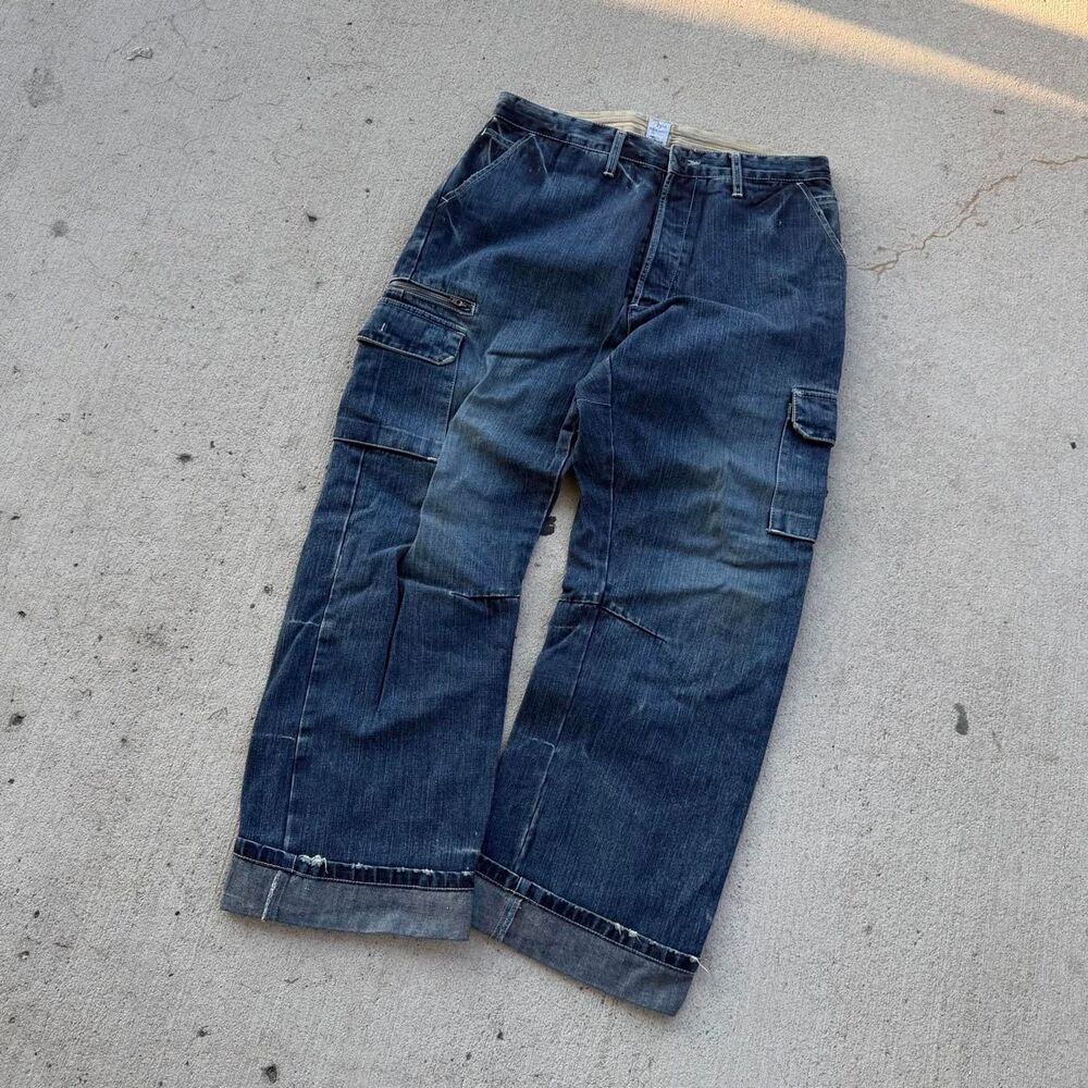 Prps Japanese Raw Denim Unique Style Cargo Size 34x32